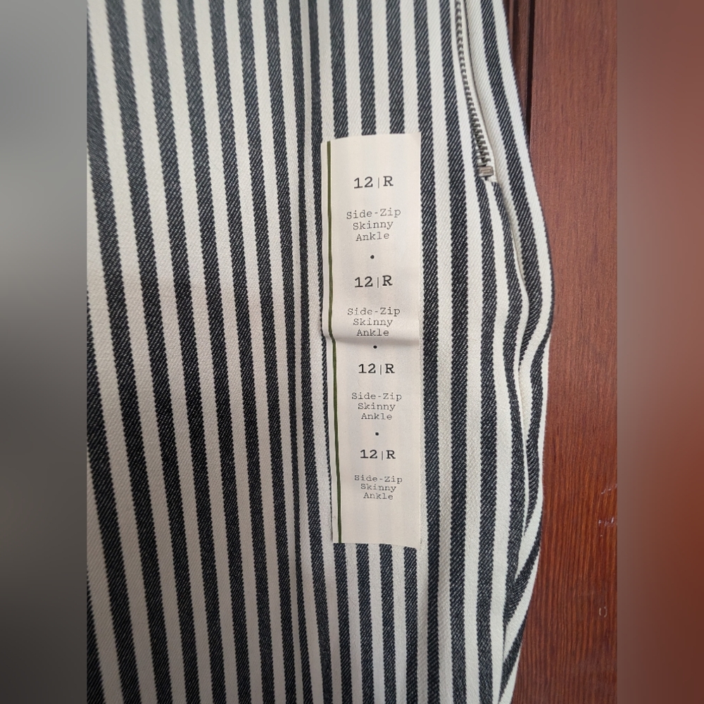 Striped, cigarette pants, retro